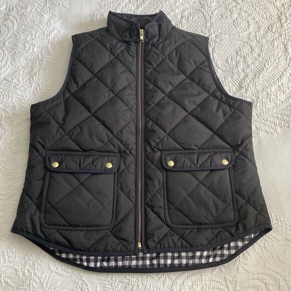 J. Crew Jackets & Blazers - J. Crew Factory Black Quilt Puffer Vest Style BJ901 classic preppy Women’s Large